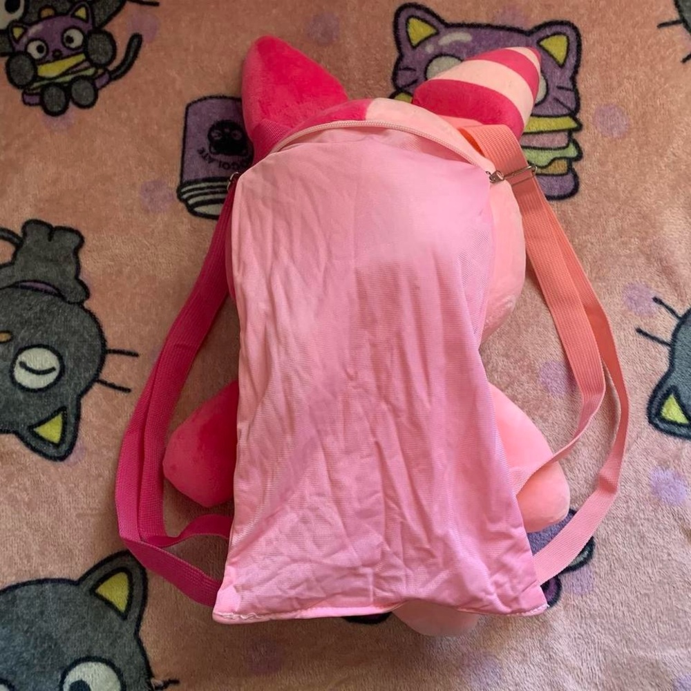 Praying Rabbit pink rabbit plush backpack <3 - Picture 3 of 5